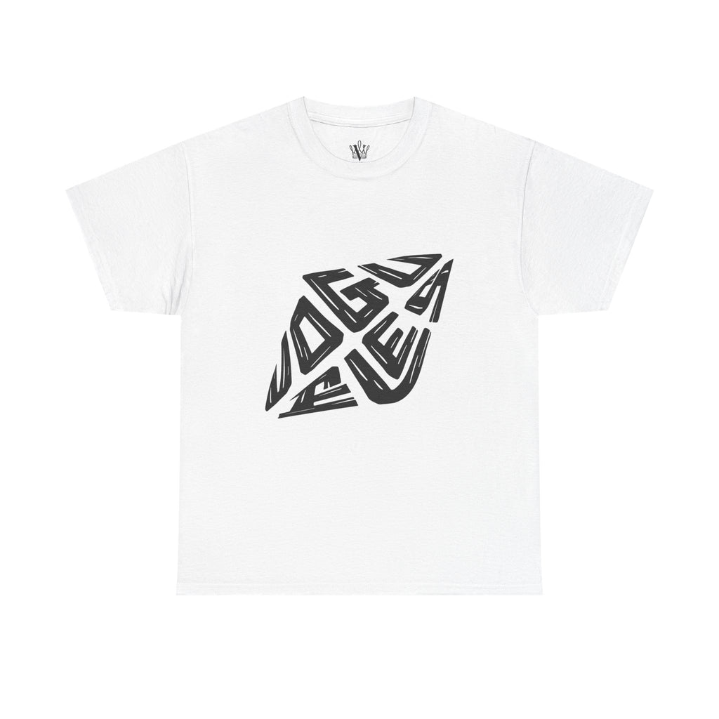 Abstract Geometric Logo Tee — Modern Black Optical Design