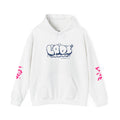 Hoodie — LOOS Graffiti Logo White Hoodie with Pink 'LIVE' Sleeve Print